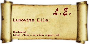 Lubovits Ella névjegykártya